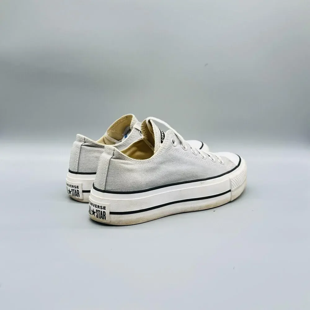 Converse Shoes Womens 7 Gray Canvas Chuck Taylor All Star Lift Platform Sneakers
